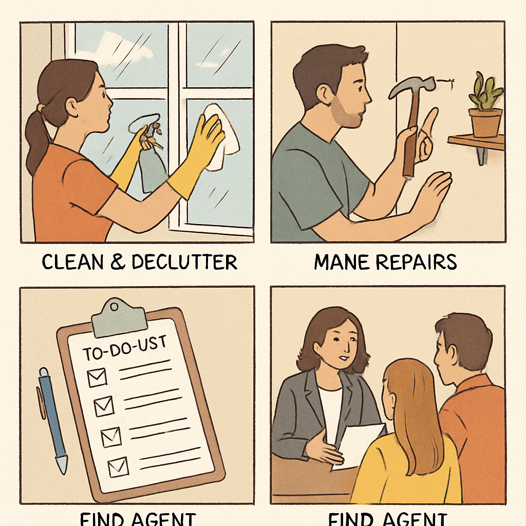 Essential Tips for Successfully Listing Your Home 5 Illustration of first steps in home selling preparation