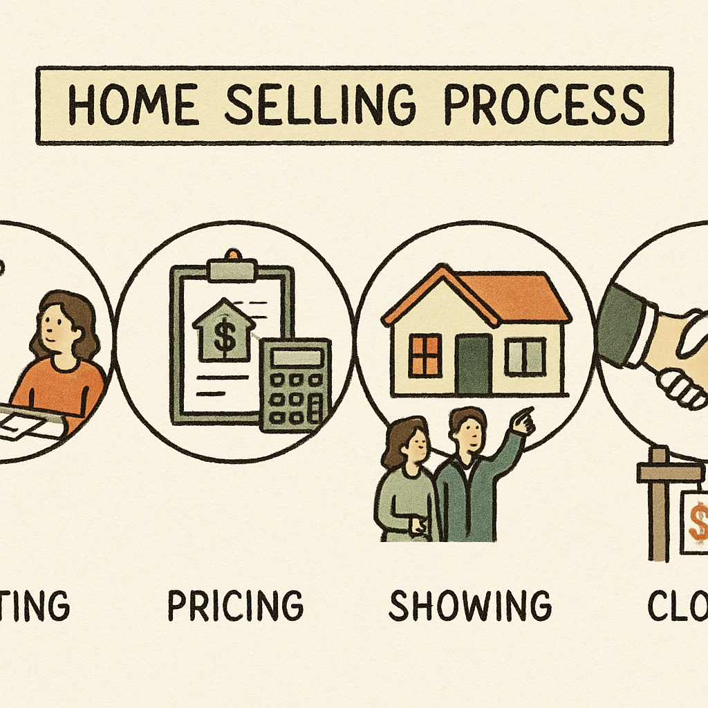 Essential Tips for Successfully Listing Your Home 4 Illustration of home selling process stages